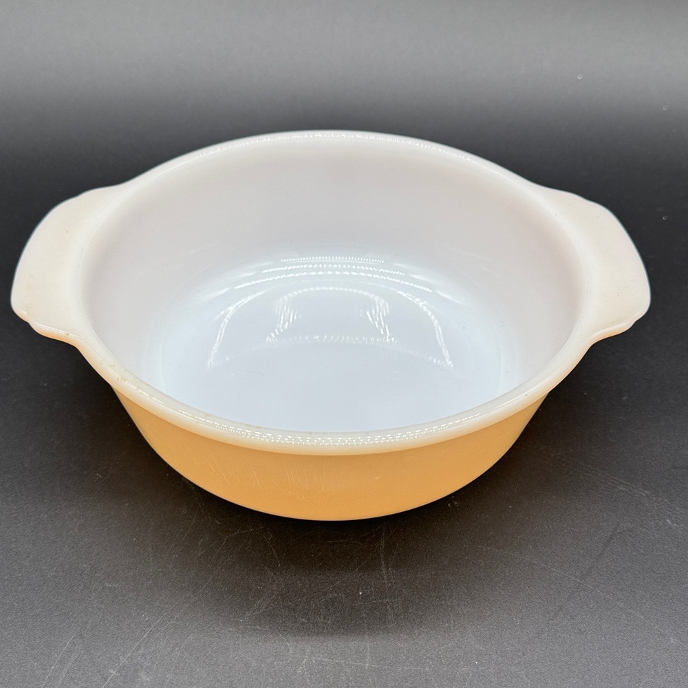 Fire King Lusterware Casserole Reverse Logo Mid Century